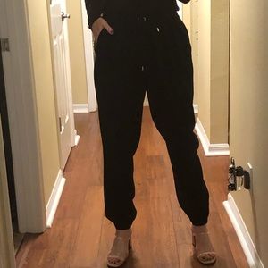 Michael Kors black draw string tapered pants